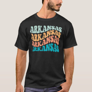 Arkansas Vintag Retro Wavy Groovy, Arkansas Liebha T-Shirt