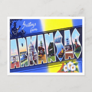 Arkansas Vintage Große Buchstaben Postkarte