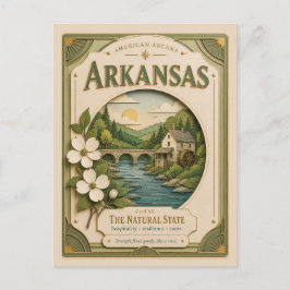 Arkansas Vintage Paper Cut American Arcana Postkarte