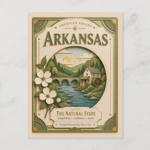 Arkansas Vintage Paper Cut American Arcana Postkarte