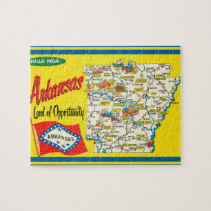 Arkansas Vintage Straßenkarte Postkarte Puzzle