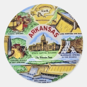 Arkansas Wahrzeichen Runder Aufkleber