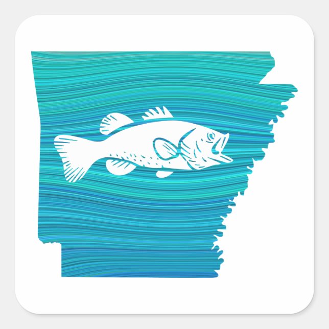 Arkansas Wave Fishing Quadratischer Aufkleber (Vorderseite)