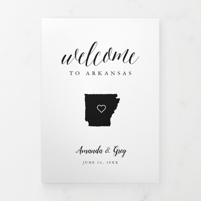 Arkansas Wedding Welcome Letter & Itinerary Dreifach-gefaltete Programmkarte (Cover)