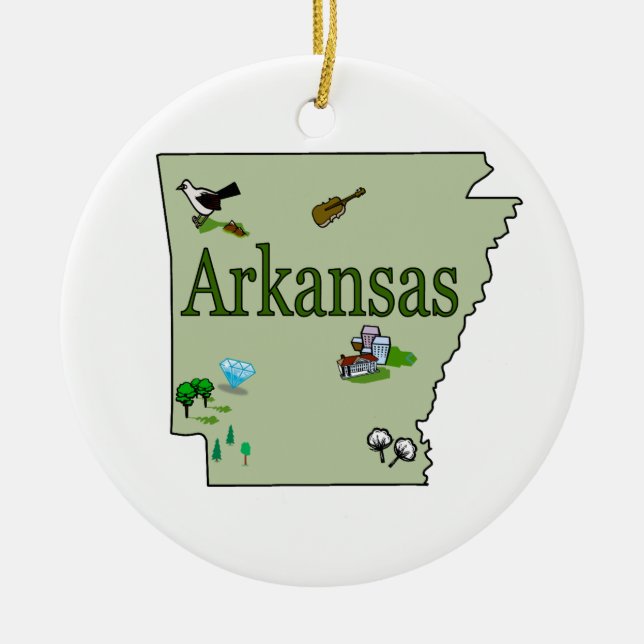 Arkansas-Weihnachtsbaum-Verzierung Keramikornament (Vorne)