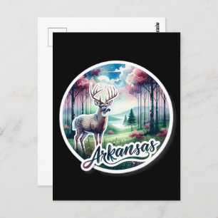 Arkansas, Weißschwanzhirsche, Postüberquerung Postkarte