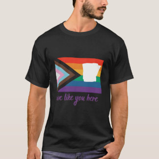 Arkansas- Wir mögen euch hier- Progress Pride-Flag T-Shirt