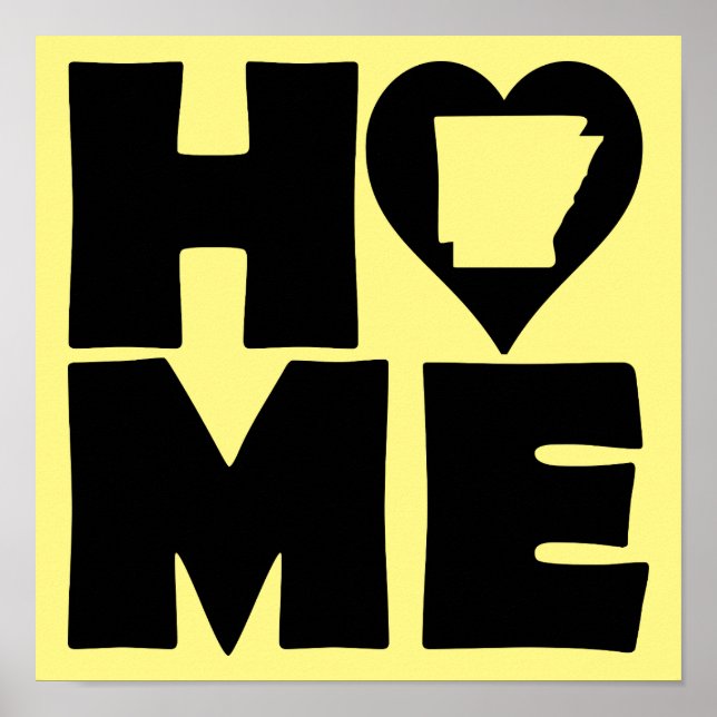 Arkansas Zuhause Heart Staat Plster Sign Poster (Vorne)