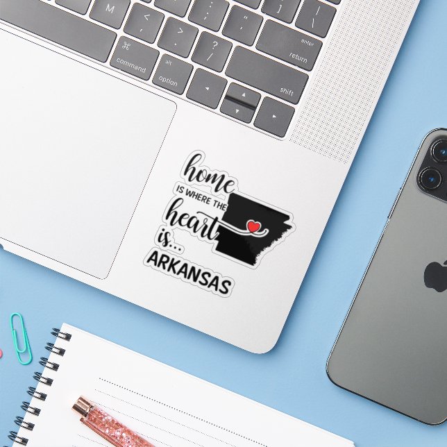 Arkansas Zuhause ist das Herz Aufkleber (Laptop mit iPhone)
