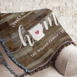 Arkansas Zuhause Staat Personalisierte Holzaussich Decke<br><div class="desc">Zeigen Sie Zuhause-Staatsstolz mit diesem niedlichen rustikalen Imitat Holzplankendecke mit "Zuhause" in weißer Kalligrafie-Schrift mit einer Silhouette des Staat von Arkansas, stehend für den Buchstaben "O". Eine rosa Herzillustrierung in der Staat-Karte vervollständigt das Design; Sie können die Herzposition in Ihrer Zuhause-Stadt ändern, indem Sie das Design-Tool öffnen und die Herzform...</div>