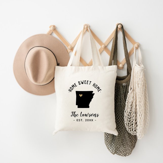Arkansas Zuhause Sweet Zuhause Family Monogram Tragetasche (Von Creator hochgeladen)