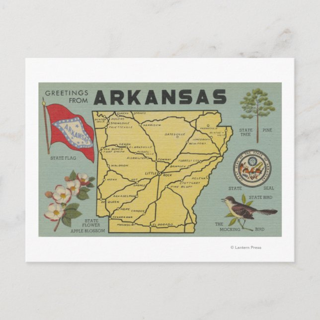 ArkansasGroße BuchstabenszenenArkansas Postkarte (Vorderseite)