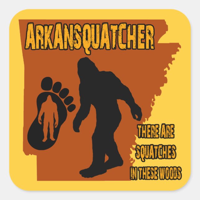 Arkansquatcher Quadratischer Aufkleber (Vorderseite)
