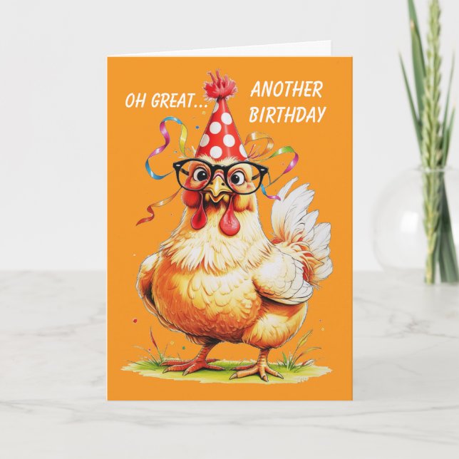 Arkasischer Spaß zum Geburtstag mit Hühnchen Karte (Vorderseite)