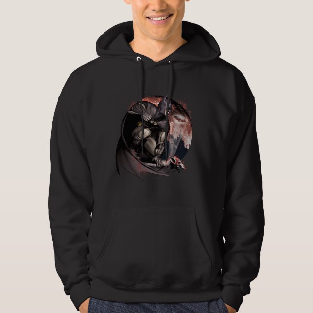 Arkham City Batman Moon Hoodie (Vorderseite)
