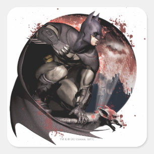Arkham City Batman Moon Quadratischer Aufkleber