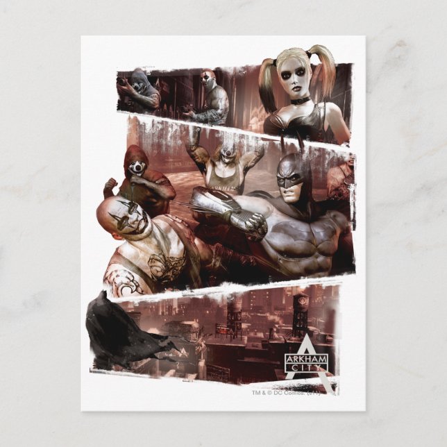 Arkham City Characters Trifold Postkarte (Vorderseite)