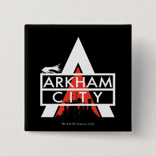 Arkham City Logo weiß Button