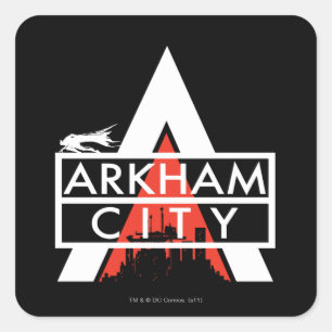 Arkham City Logo weiß Quadratischer Aufkleber