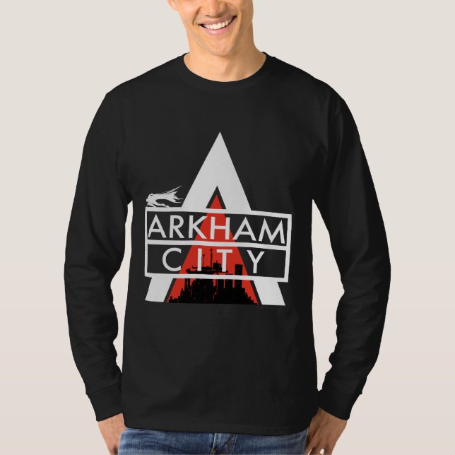 Arkham City Logo weiß T-Shirt (Vorderseite)