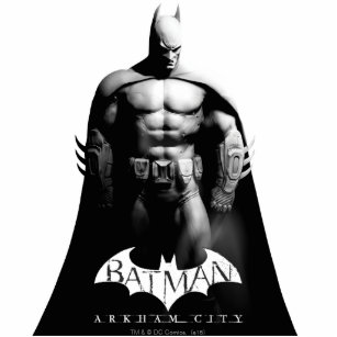 Arkham City   Schwarz-Weiß-Pose Batman Freistehende Fotoskulptur