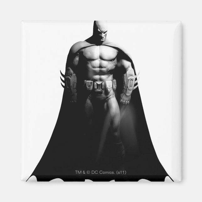 Arkham City | Schwarz-Weiß-Pose Batman Magnet (Vorne)