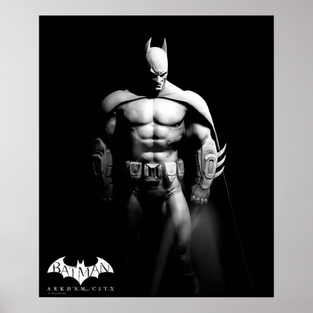 Arkham City | Schwarz-Weiß-Pose Batman Poster (Vorne)