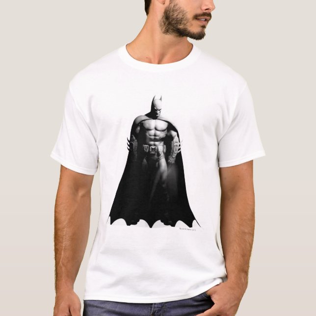 Arkham City | Schwarz-Weiß-Pose Batman T-Shirt (Vorderseite)