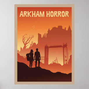 Arkham Horror Board Game Minimalistisch Travel Sty Poster