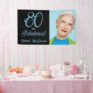 Arktis Blau Achtzig und Fantastisch 80. Geburtstag Banner