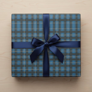 Arktis Blau Tartan Geschenkpapier