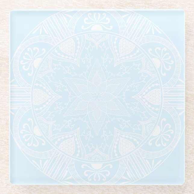 Arktis Mandala Glasuntersetzer (Vorderseite)