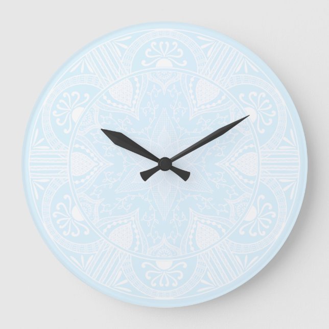 Arktis Mandala Große Wanduhr (Vorderseite)