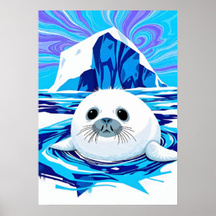 Arktis Siegel Papa - Coole Töne Naturerlebnis Schl Poster