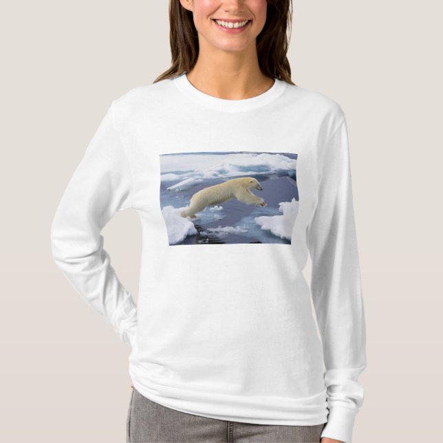 Arktis, Svalbard, Eisbär reckend T-Shirt (Vorderseite)