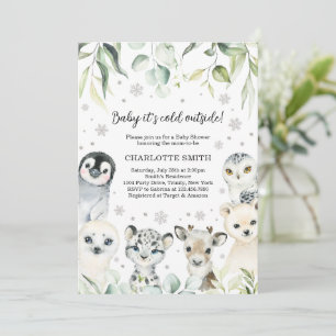 Arktis-Tiere Baby Shower Einladung