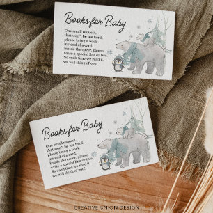 Arktis-Tiere-Bücher für Baby-Shower-Karte Begleitkarte