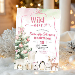 Arktis-Tiere Coquette Wild One Mädchen 1. Geburtst Einladung