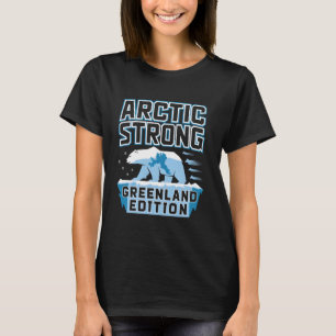 Arktisch Stark Grönland Karte Eisbär T-Shirt
