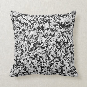 Arktisch Weiß Grau Schwarz Camo Tarnmuster Kissen