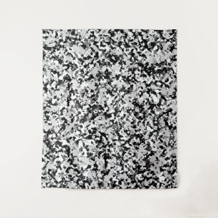 Arktisch Weiß Grau Schwarz Camo Tarnmuster Wandteppich