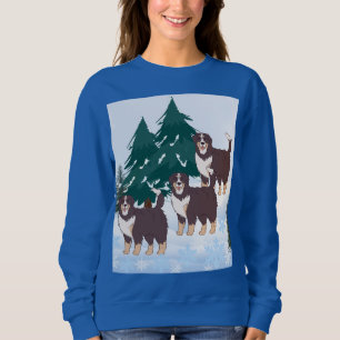 Arktische Beauties Braun Huskies im Schnee Winterw Sweatshirt
