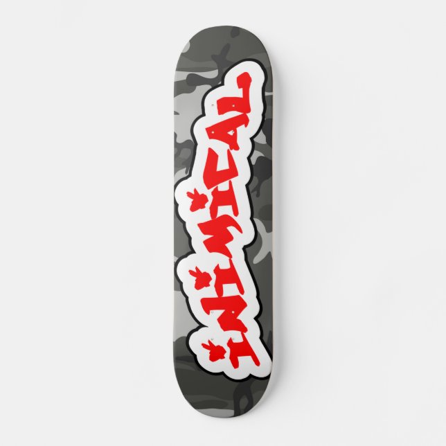Arktische Camouflage Skateboard (Vorderseite)