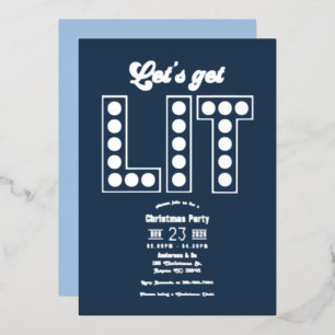 Arktische Dämmerung Lasst uns Retro-Weihnachtsfeie Folieneinladung