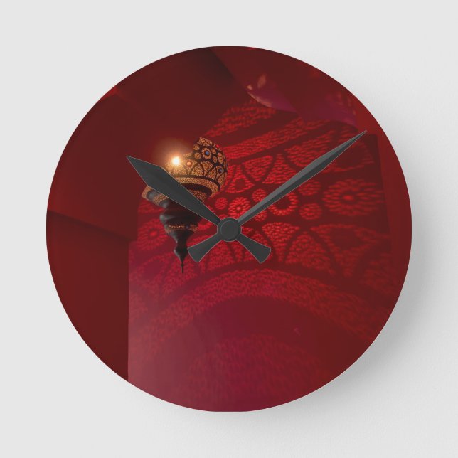 Arktische Eingangshalle und Leuchtlampe Runde Wanduhr (Vorderseite)