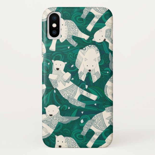 Arktische Eisbären grün Case-Mate iPhone Hülle (Rückseite)