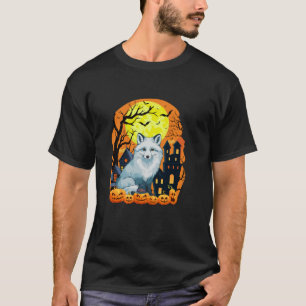 Arktische Fox mit Pumpkins Funny Beängstigend Hall T-Shirt