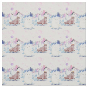 Arktische Freunde Eisbären und Pinguine Dream Stoff