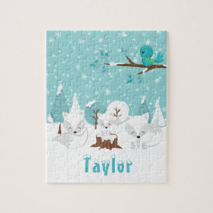 Arktische Füchse Winter Wonderland Puzzle