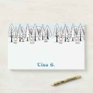 Arktische Füchse - Winterlandschaft - Schneeflocke Post-it Klebezettel